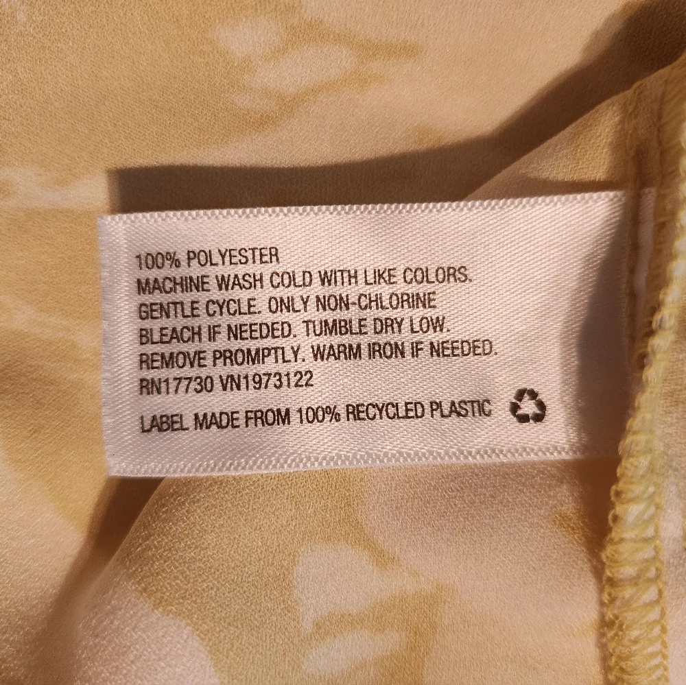 a new day Pale Lime Yellow Floral Mini Dress Dize XXL - Picture 4 of 6